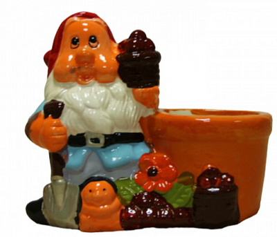 Кашпо Ориана-Запорожкерамика Гном фигурный зеленый (110-0-041) 