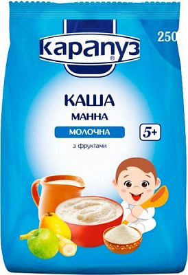 Каша молочная Карапуз от 5 месяцев манна з фруктами 250 г 