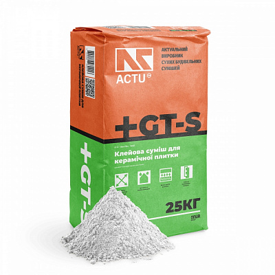 Клей для керамической плитки ACTU ПРО, GT-S, 25кг