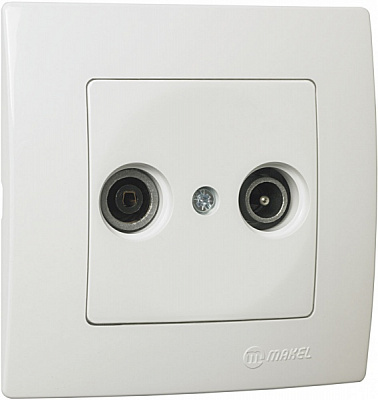 Розетка TV+SAT прохідна Makel Lillium Natural Kare білий 32001083