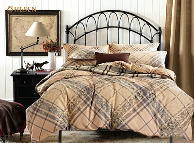 Комплект постільної білизни 1,5 4725A-4726B бежевий Zastelli