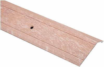 Поріжок алюмінієвий 18-А Лугалпроф профільований з отворами 5х60x1800 мм дуб сірий