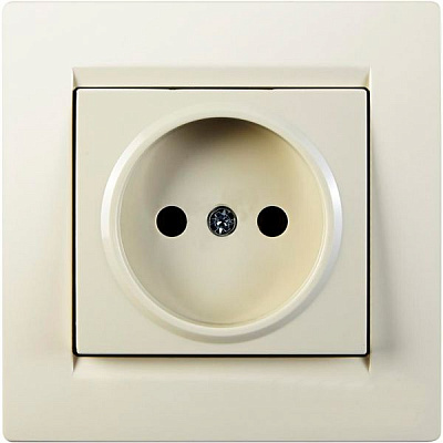 Розетка без заземлення UP! (Underprice) One без кришки крем 706-0303-121B