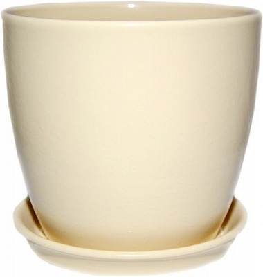 Горшок керамический Сонет премиум круглый 3л бежевый 