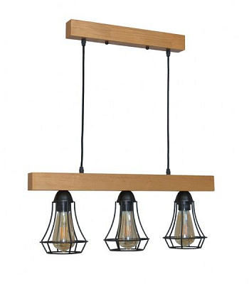 Подвес Геотон Крона 0529-3 3x60 Вт E27 дерево светлое 48748 