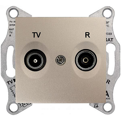 Розетка TV+R прохідна Schneider Electric Sedna титан