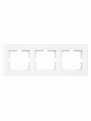 Рамка тримісна Lezard Vesna горизонтальна білий матовий 742-5380-148