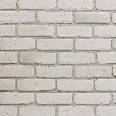 Плитка гипсовая прямая RUSTIKA Кирпич античный белый 0,95 кв.м 