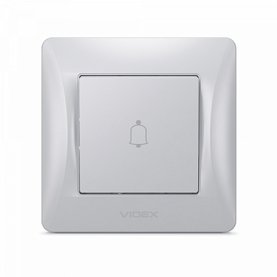 Кнопка дзвінка одноклавішний Videx Binera без підсвітки срібний шовк VF-BNDB1-SS