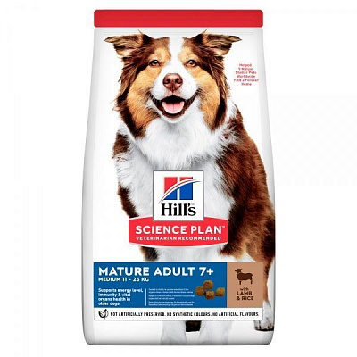 Корм Hill's SP Mature Adult7+ Md ягня та рис 2,5 кг