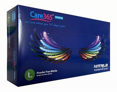 Перчатки нитриловые Care 365 р. L кобальт 100 шт./уп.