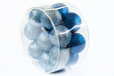 Набор елочных шаров бирюза и светло-голубые d165 мм 9 см 16 шт./уп. 