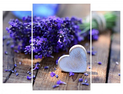 Картина модульная 3 части Лаванда MK143 80x60 см 