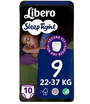 Підгузки-трусики Libero Sleep Tight 9 22-37 кг 10 шт.