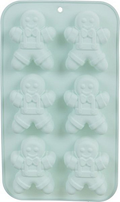 Форма для выпечки кексов на 6 шт Человечки 29х17х3 см Flamberg Smart Kitchen