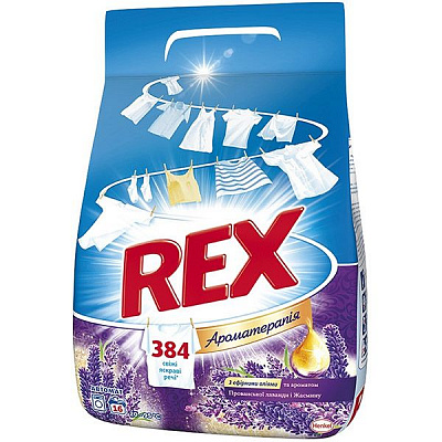 Стиральный порошок универсальный Rex Ароматерапия с эфирными маслами и ароматом Прованской лаванды и Жасмина 2.4 кг