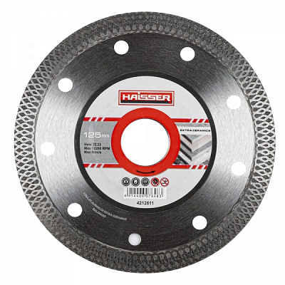 Диск алмазний відрізний Haisser 4212611 Extra ceramics 125x1,4x22,23 107648
