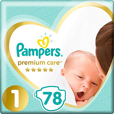 Підгузки Pampers Premium Care Newborn 1 2-5 кг 78 шт.