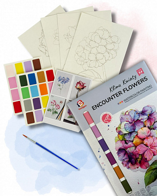 Набір-розмальовка акварельна на водній основі А4 Квіти Brushme
