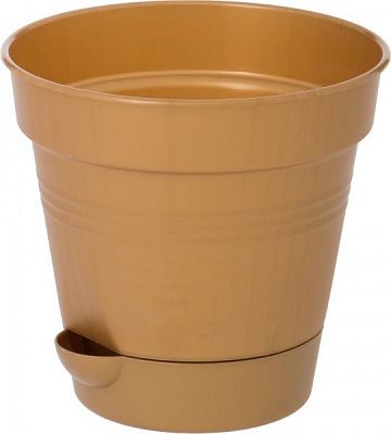 Горшок пластиковый Алеана Глория круглый 3л бронзовый (114022) 