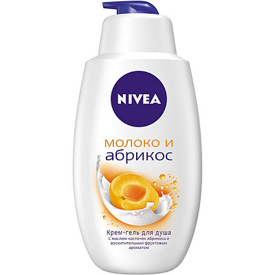 Крем-гель для душу Nivea Молоко та Абрикос 750 мл