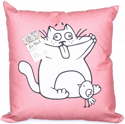 Подушка декоративная Котик 43x43 см коралловый La Nuit 