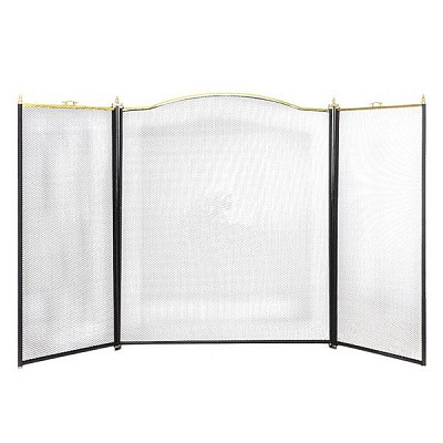 Каминная сетка 3PB 80х100 см золото с черным 