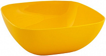 Тарелка пластиковая глубокая Мульти 150х150х55 мм желтый Алеана