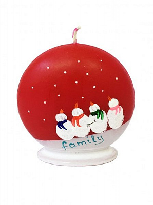 Свічка Еліпс новорічний Family рубін KOZAK