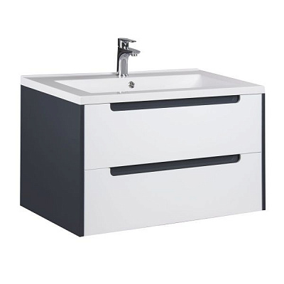 Тумба подвесная Мойдодыр Paula 80 с умывальником Cosmopolitan 80