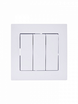 Выключатель трехклавишный Lezard Vesna белый 742-0288-109