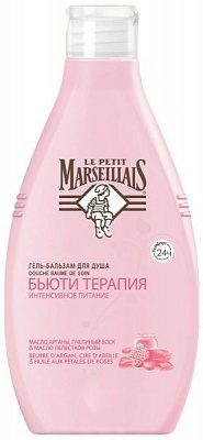 Гель для душу Le Petit Marseillais Б'юті Терапія Олія аргани, бджолиний віск та олія пелюсток троянди 250 мл