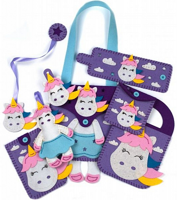 Набір для шиття Комплект викрійок з фетру Єдиноріг Аплі-Краплі