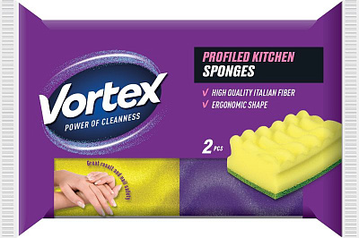 Губка универсальная Vortex профилированная 2 шт.