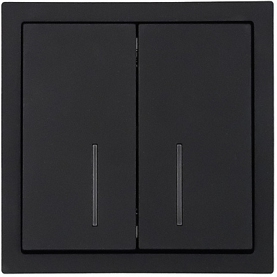 Механізм вимикача двоклавішний HausMark Juna з підсвіткою чорний матовий 7041-1788U2-112QC