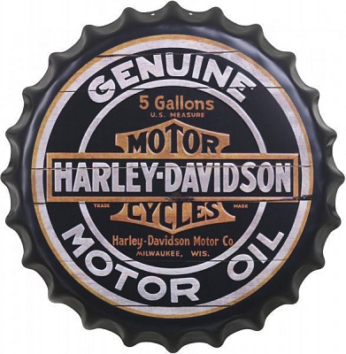 Декор настенный Крышка от бутылки Harley-Davidson d40 черный 
