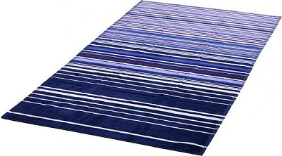 Рушник пляжний Mundotextil Blue Stripes 86х160 см синій із малюнком