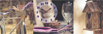 Часы настенные на холсте Летний пикник 30x30 см 06-306