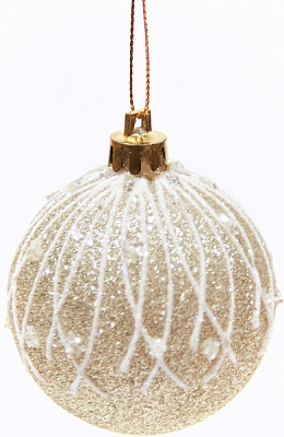 Куля новорічна Іскра 80 мм золотистий 6599
