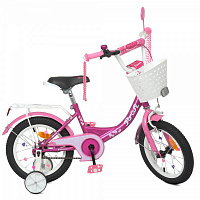 Велосипед детский PROF1 Princess розовый с белыми вставками Y1416-1K 