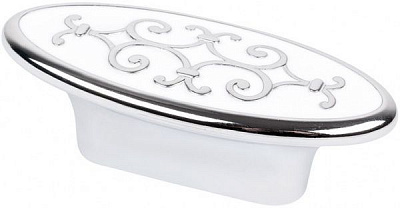 Меблева ручка D 24134.32 44479 32 мм хром/біла емаль Bosetti Marella