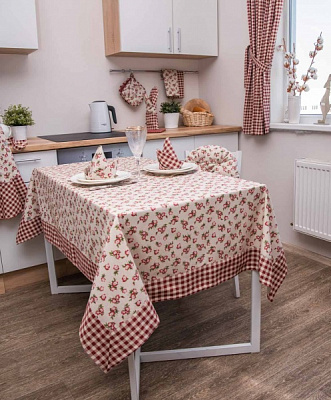 Скатерть Lucy Бордовый цветок 133x180 см бордовый La Nuit 