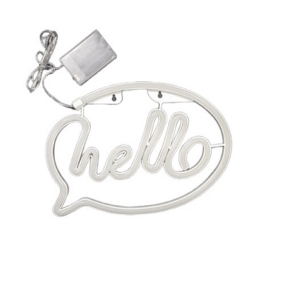 Неоновая вывеска LED-NEON HELLO 295x206 мм розовый