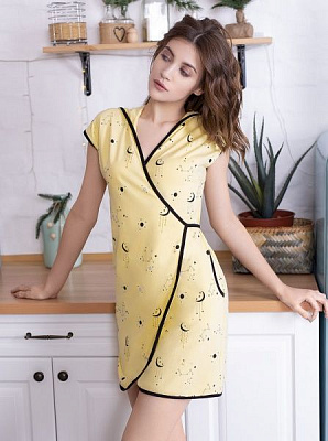 Халат жіночий Роксана Star magik 806/16015 р. XL жовтий із чорним