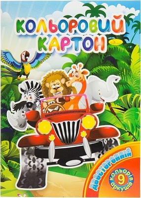 Набір кольорового картону А4 9 кольорів КДК-А4-9 Апельсин