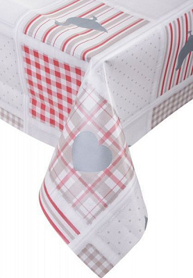 Скатертина Абстракція 140x180 см бежевий із червоним Джованні Ботічеллі