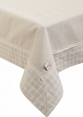 Скатертина Шале горох з кантом 136x220 см бежевий La Nuit