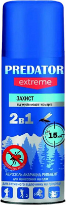 Аэрозоль PREDATOP EXTREME EXTREME 2в1 от комаров и клещей 150 мл