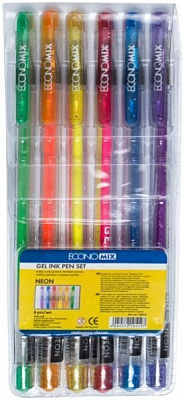Набор ручек гелевых Economix NEON 6 цветов 