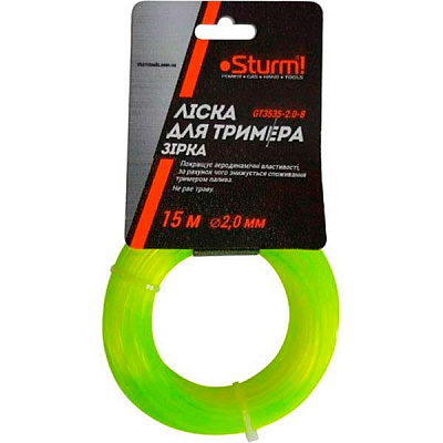 Леска для триммеров Sturm GT3535-2.0-8 15 м звезда O2,0 мм